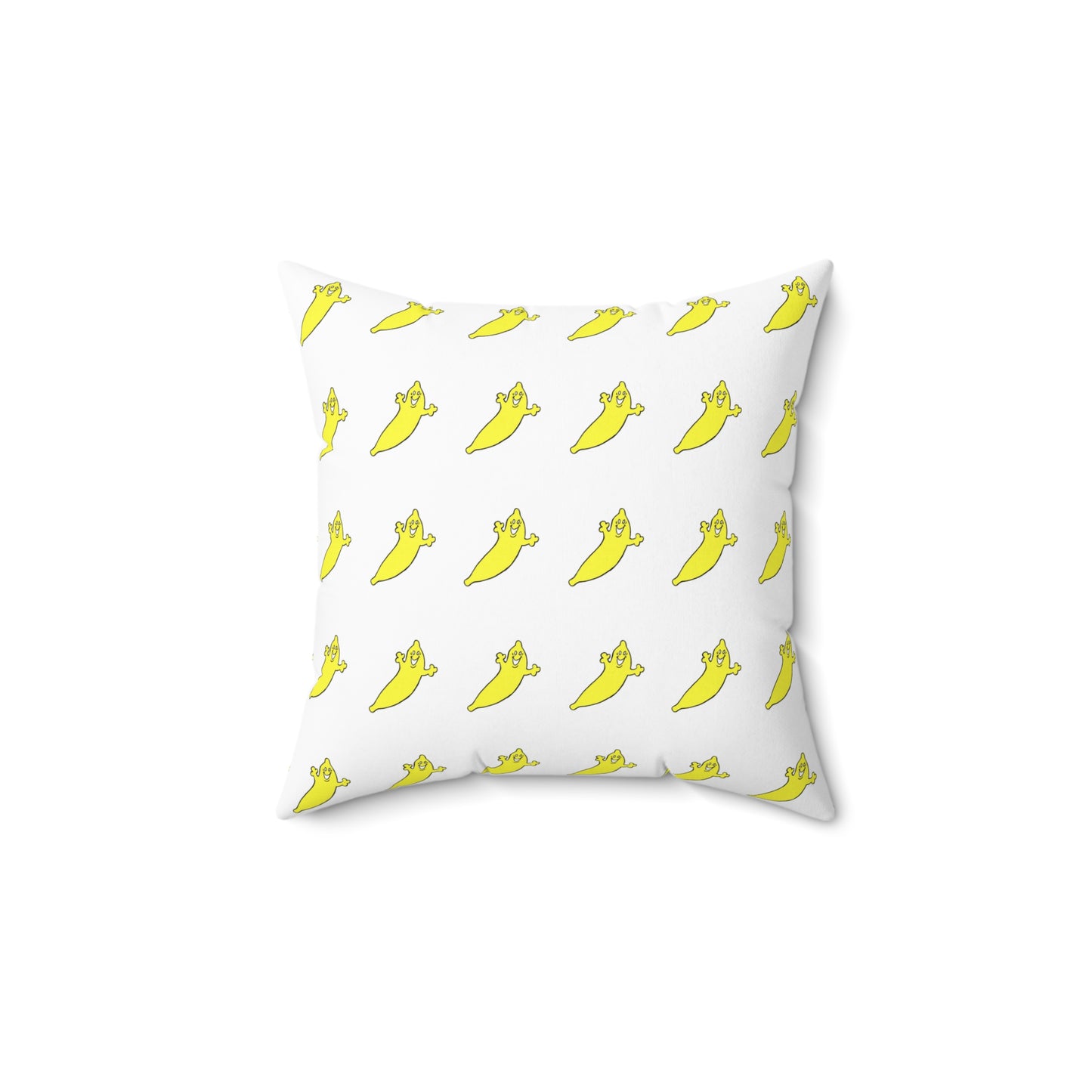 The Dumb Banana Faux Suede Square Pillow in White - The Banana Peel of all Suede Pillows!!!