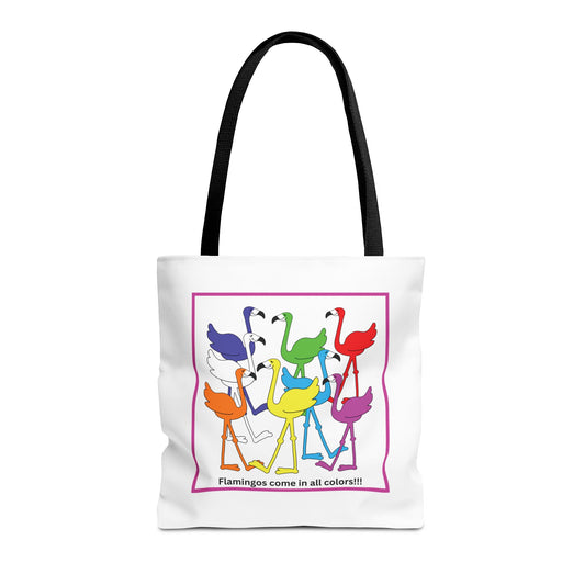 Flamingos Come In All Colors Tote Book Bag