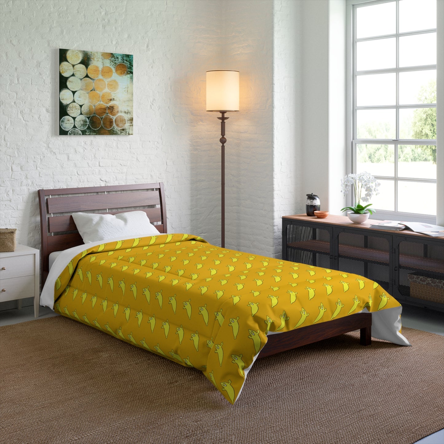 The Dumb Banana Comforter in Yellow - It's so heavenly... you'll feel like a banana on Cloud 9!!!