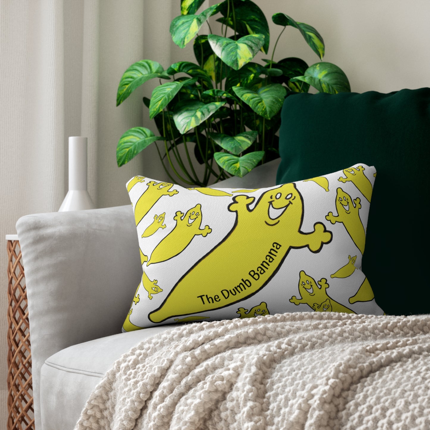 The Dumb Banana Polyester Lumbar Pillow in White - The banana pillow for all backs, including bananas!!!