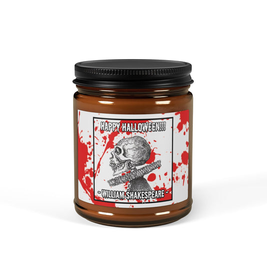 William "Willie" Shakespeare the Skeleton HAPPY HALLOWEEN Scented 9oz Soy Candle Collection