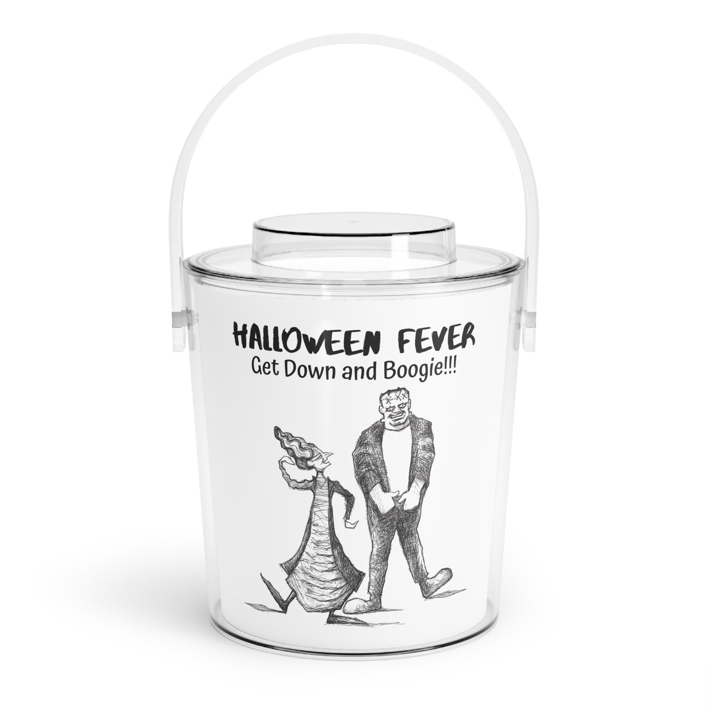 "Halloween Fever - Get Down and Boogie!!!" Halloween Ice Bucket with Tongs