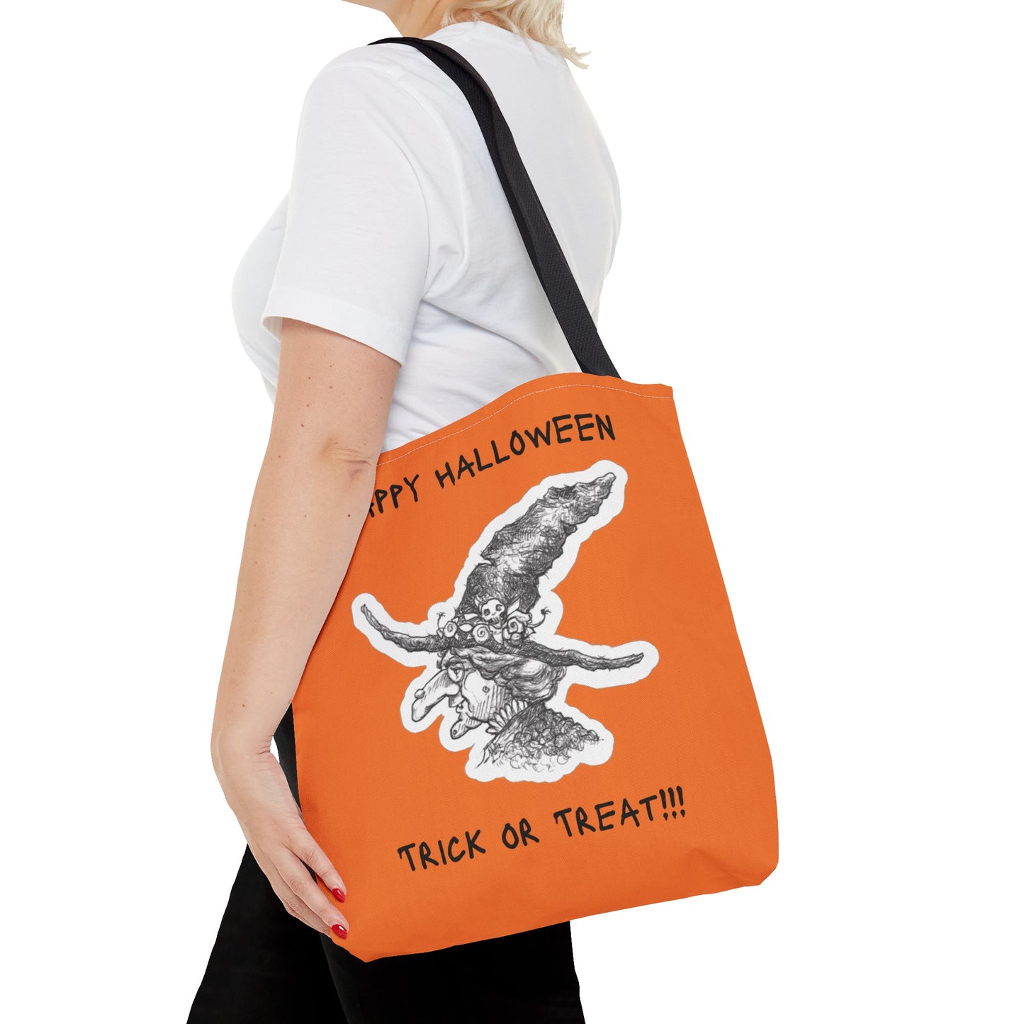 AGNES THE WITCH LOVES HALLOWEEN CANDY - The Happy Halloween Trick or Treat Candy Tote Bag