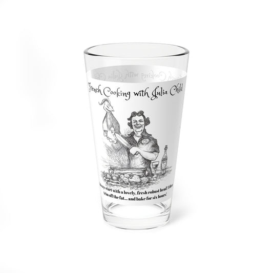 Julia Child - "Fine French Cooking" Halloween 16oz Glass Cup