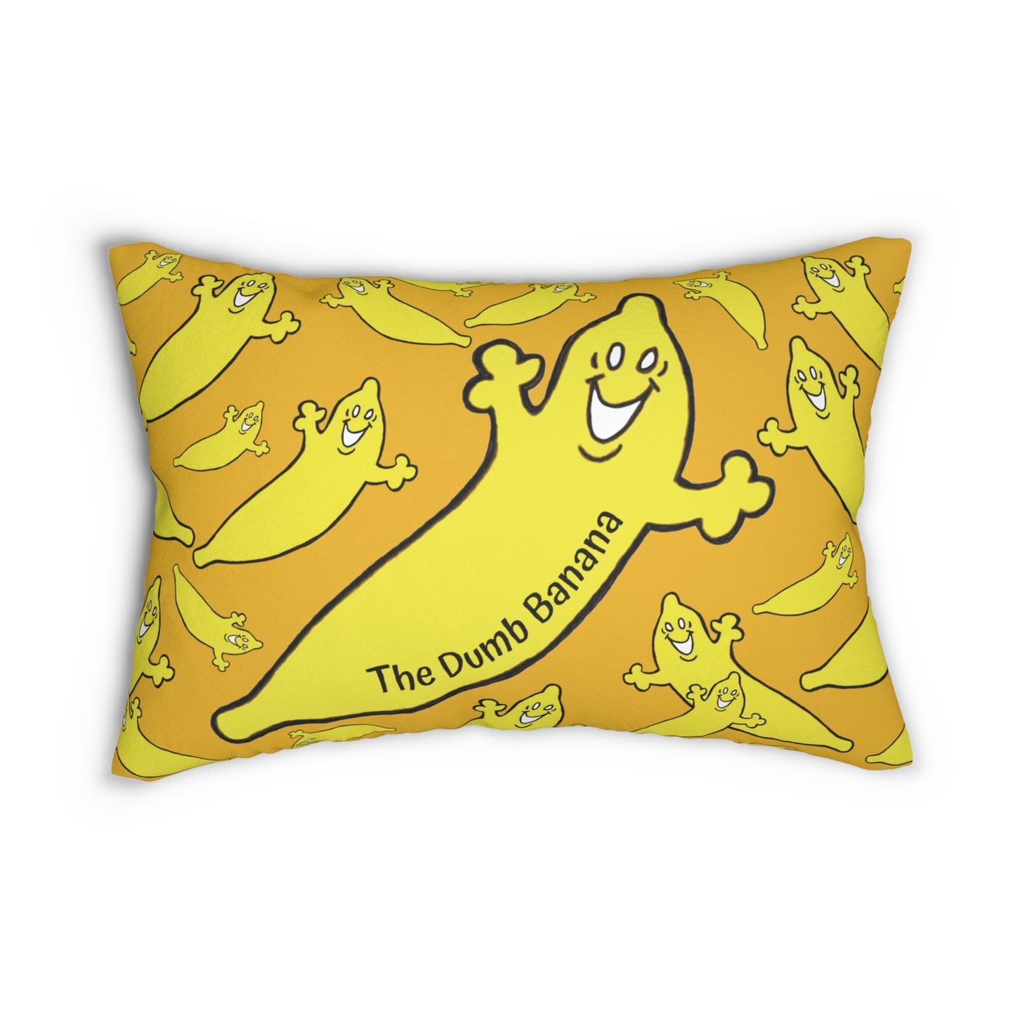 The Dumb Banana Polyester Lumbar Pillow in Yellow - The banana pillow for all backs, including bananas!!!