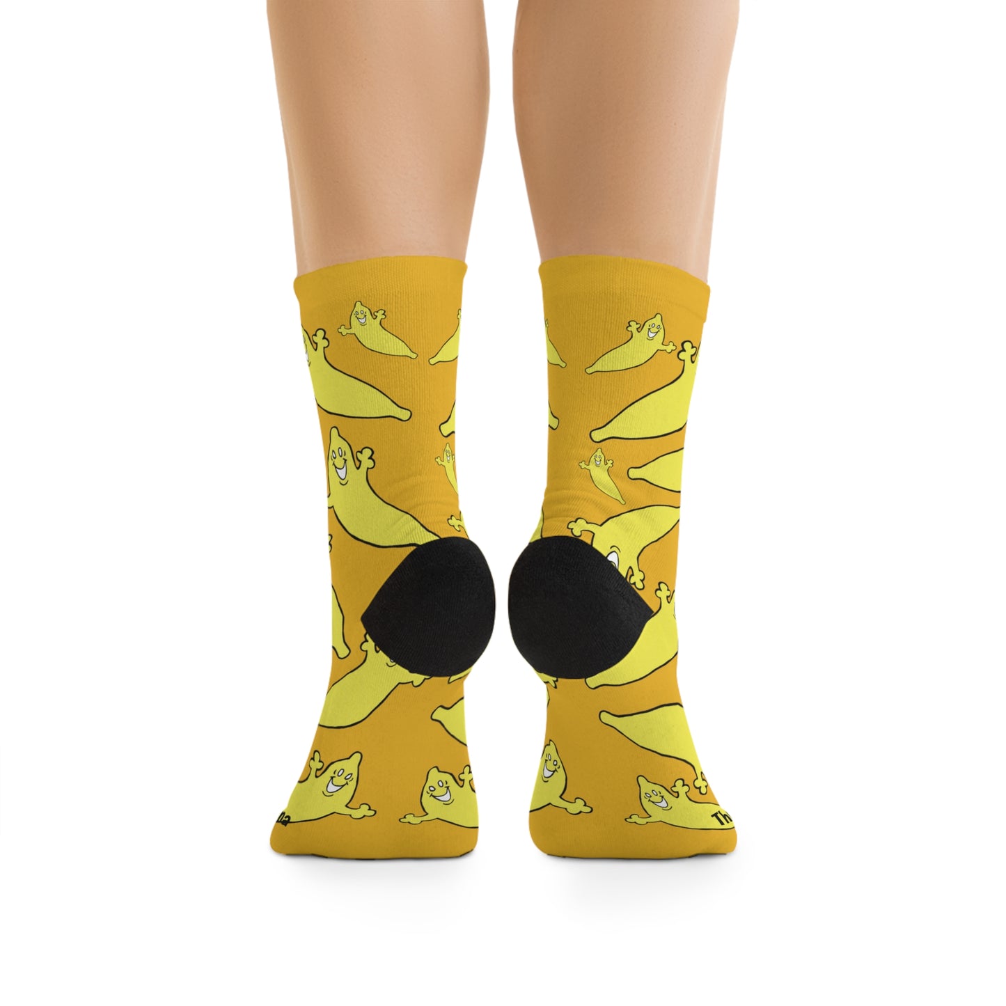 "WE'RE ALL BANANAS HERE" Unisex Crew Socks by The Dumb Banana