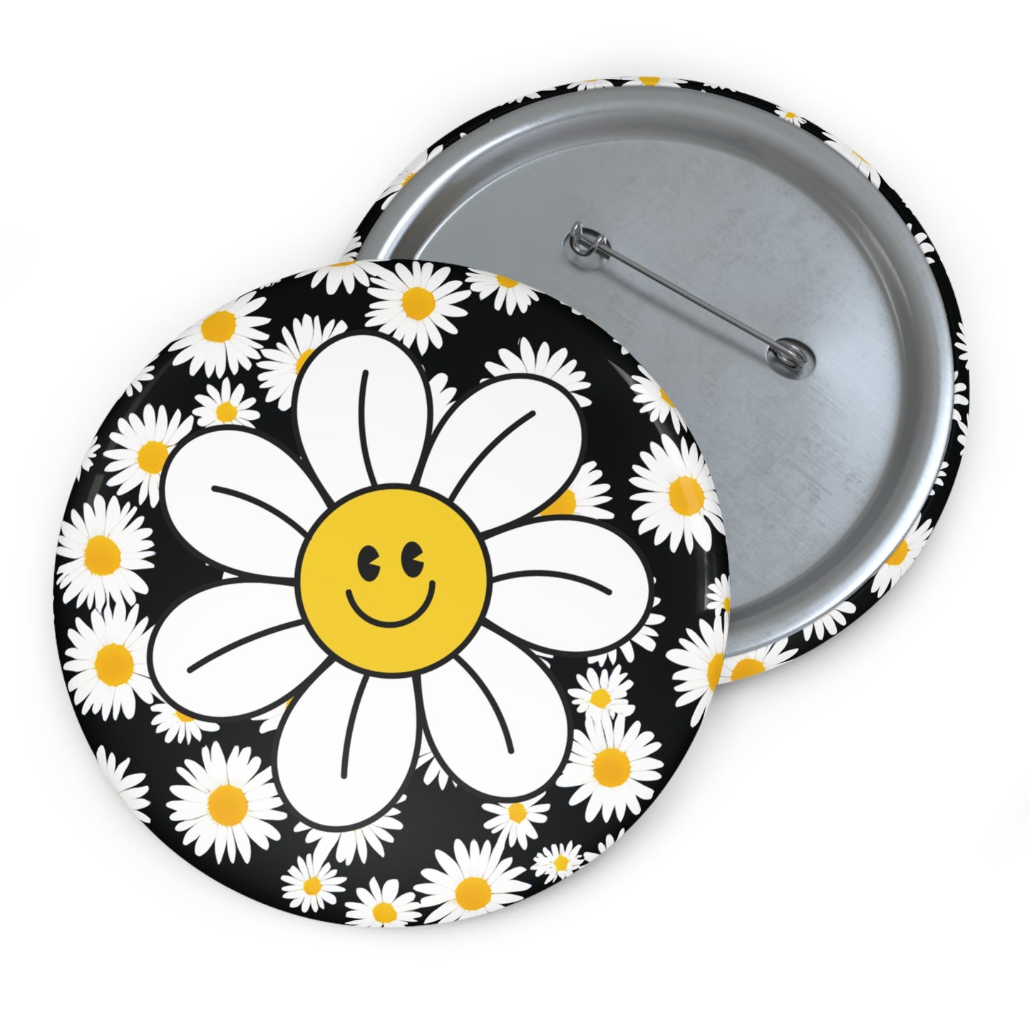 The Happy Daisy 3 Inch Pin Button by Miss Daisy