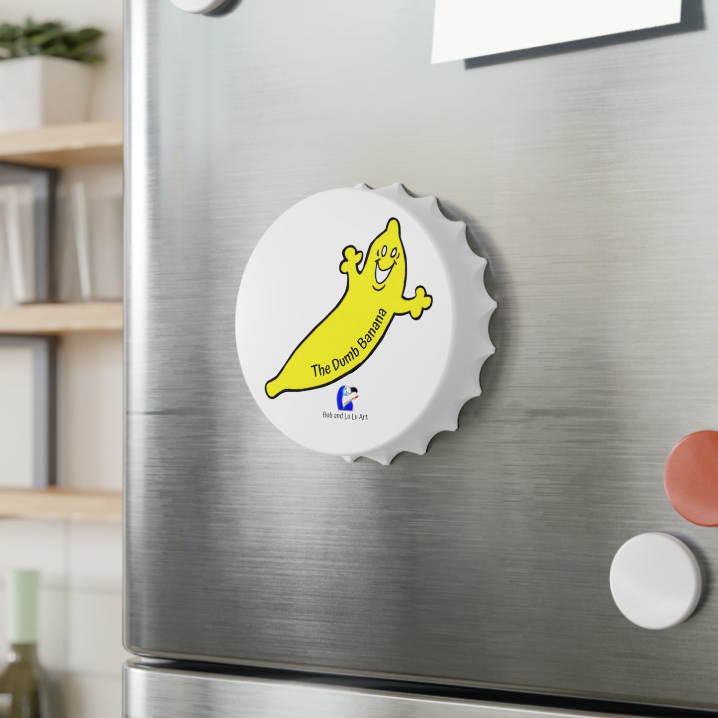 THE DUMB BANANA Magnetic Bottle Opener - It's totally amazing on banana peels & refrigerators!!!