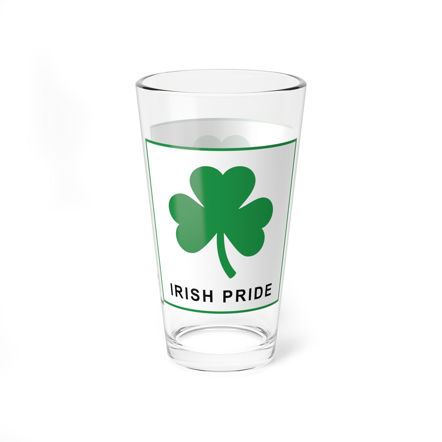 Irish Pride & Shamrock 16oz Glass Cup