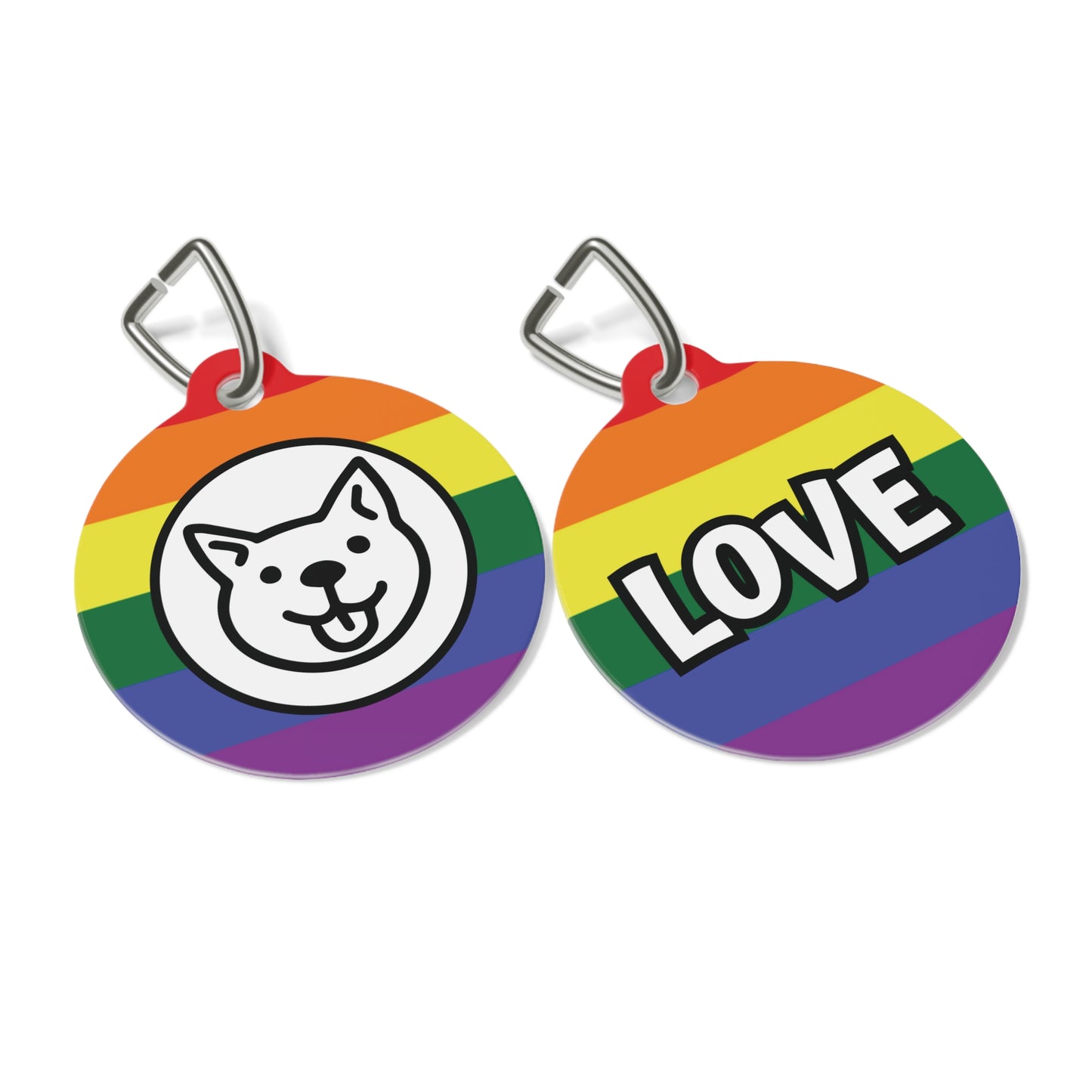 Rainbow Doggie Pet Tag - "WE LOVE OUR DOGS"