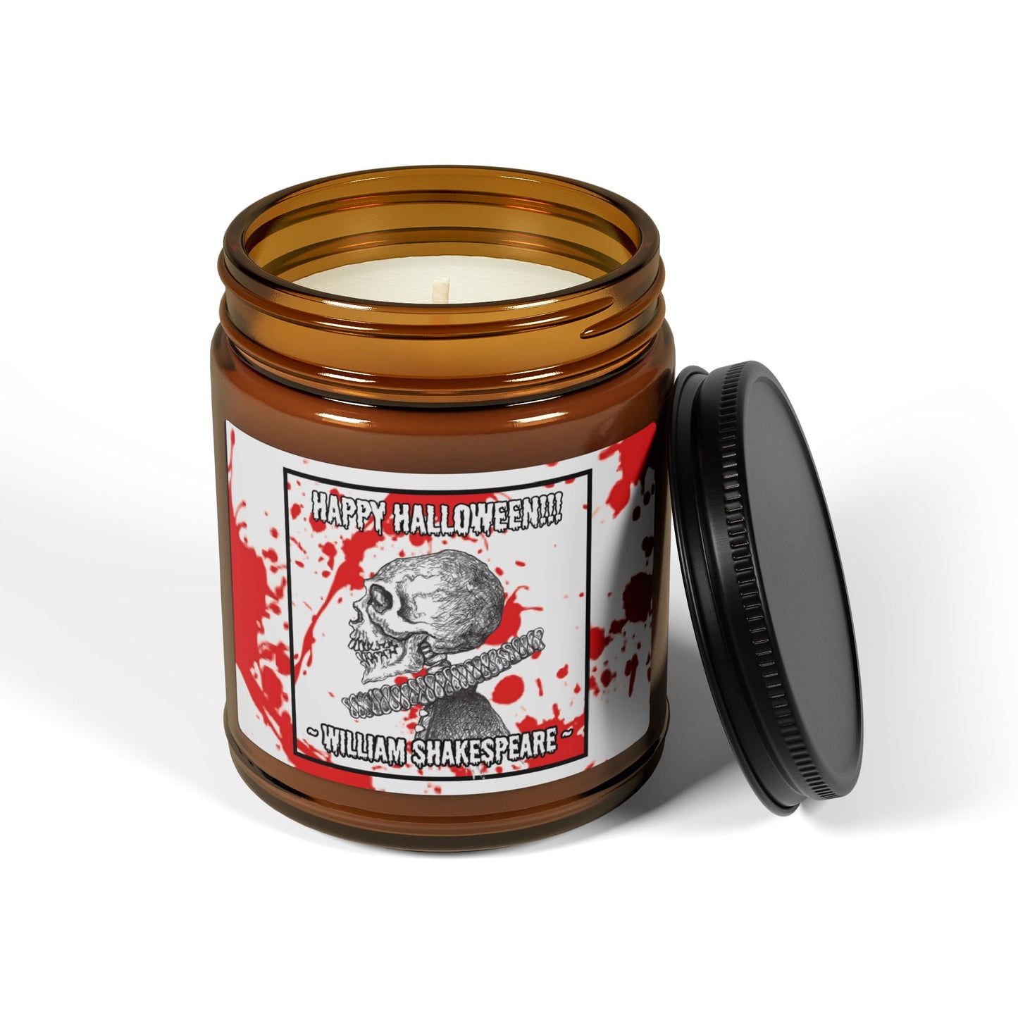 William "Willie" Shakespeare the Skeleton HAPPY HALLOWEEN Scented 9oz Soy Candle Collection