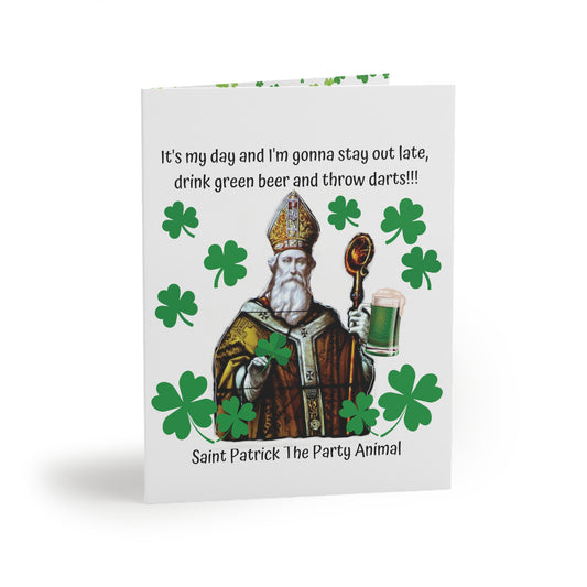 Saint Patrick The Party Animal Greeting Cards for St. Patrick's Day (8, 16, and 24 pcs)