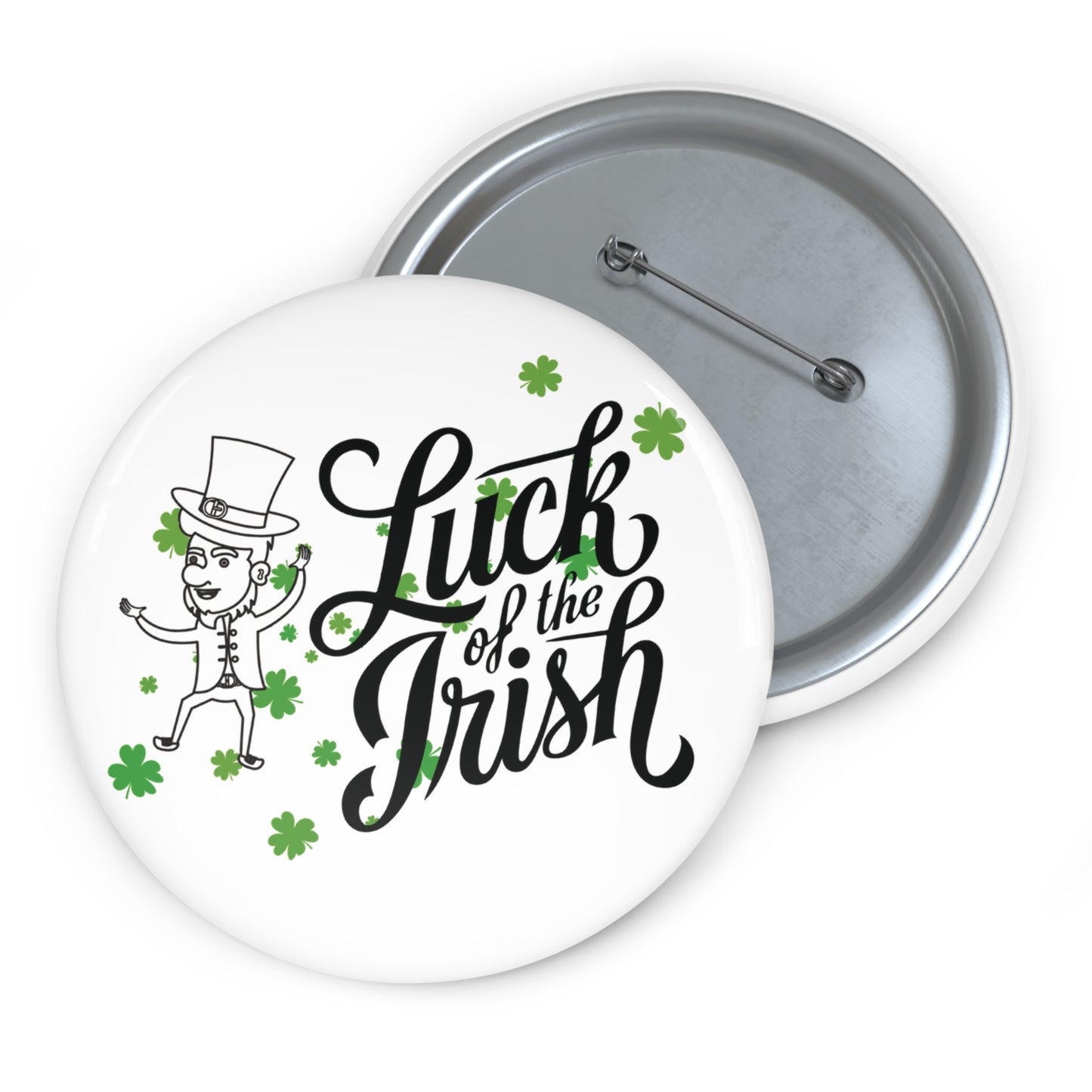 Leprechaun "Luck of the Irish!!!" Pin Button