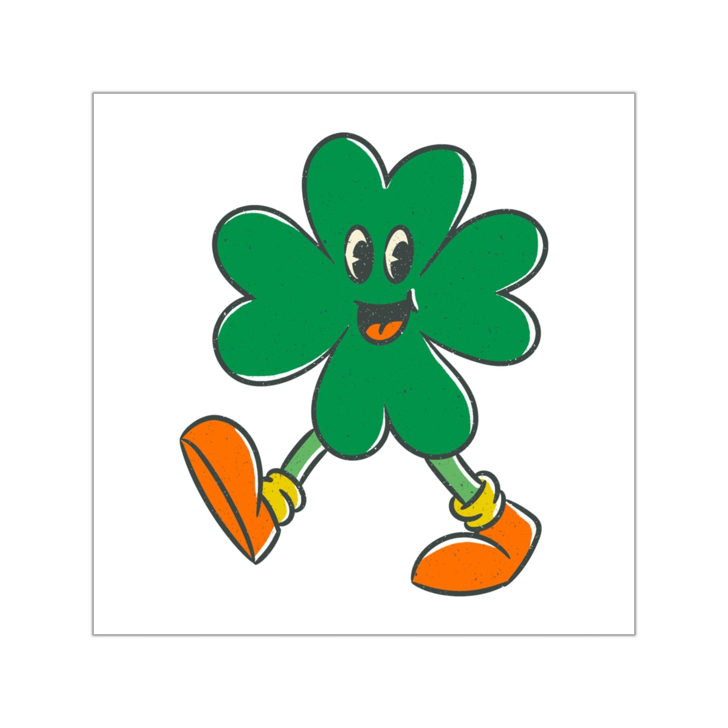 Happy The Irish Shamrock Indoor & Outdoor Square Kiss-Cut Vinyl Sticker