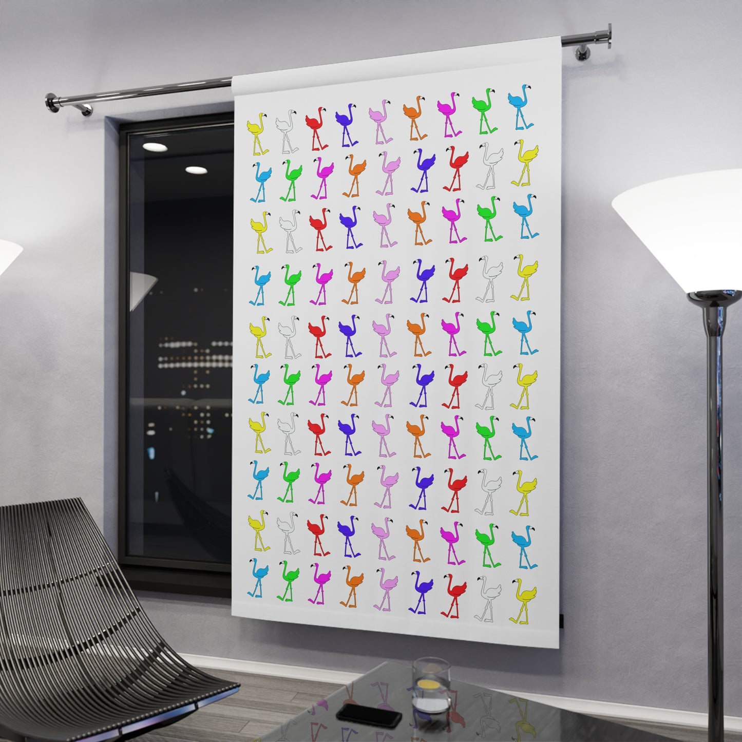 Rainbow Flamingo Club Curtains from Lu Lu
