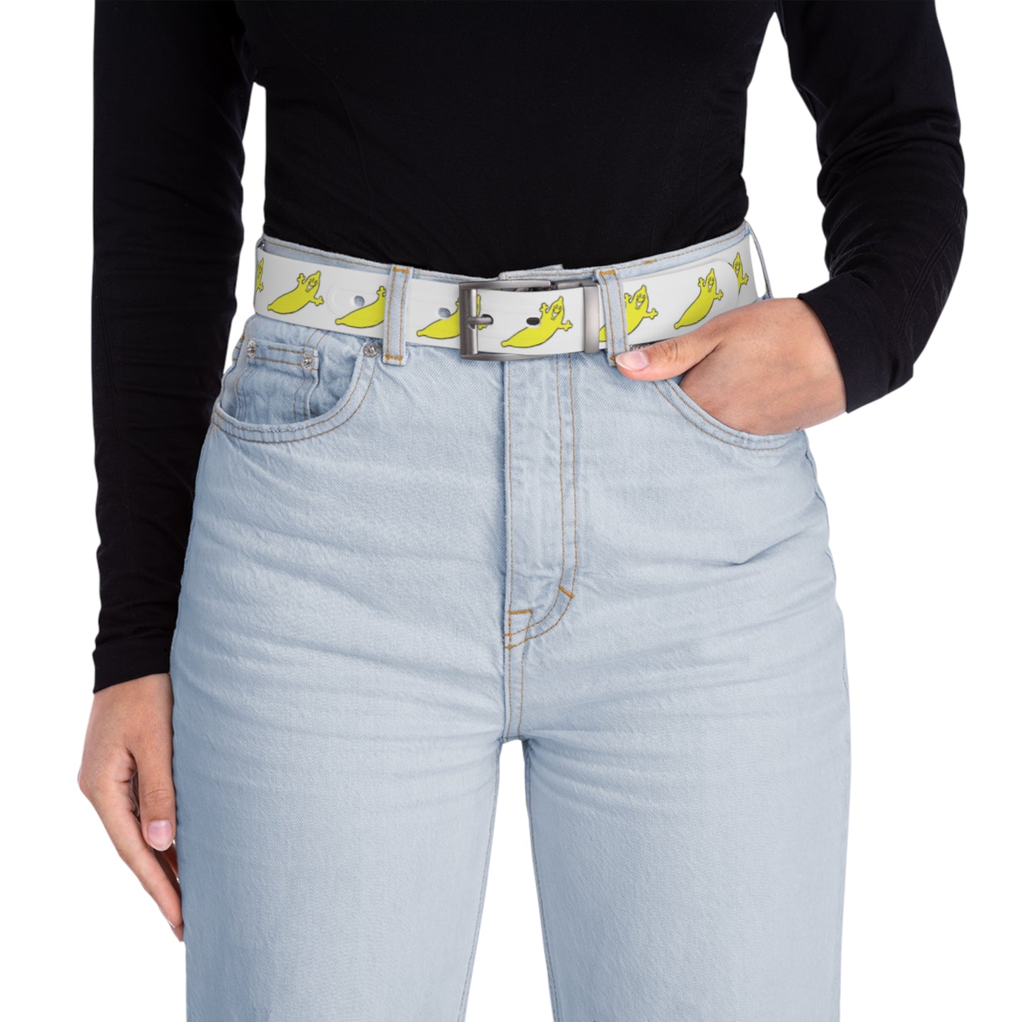 THE DUMB BANANA BELT in White by The Dumb Banana - It's a groovy banana for sure!!!