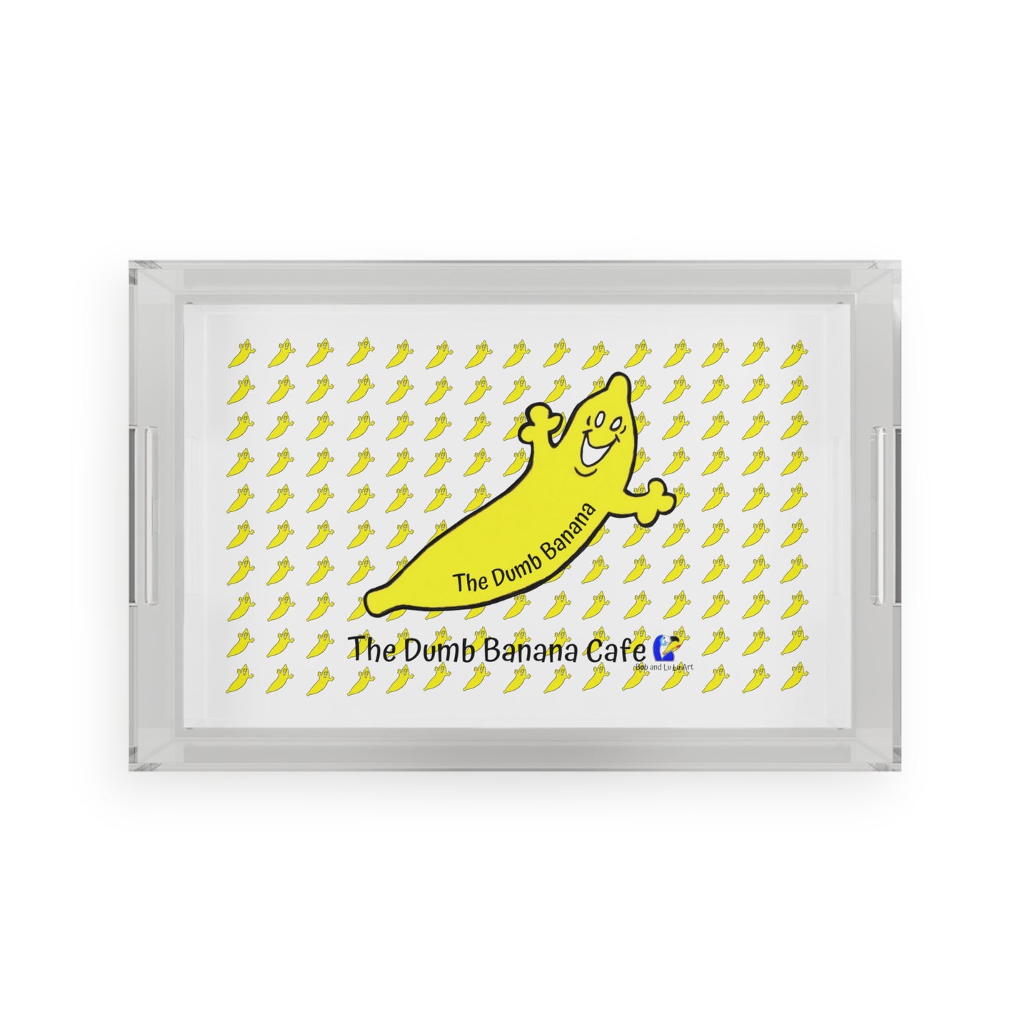 THE DUMB BANANA CAFE Acrylic Lucite Serving Tray - What a banana!!!