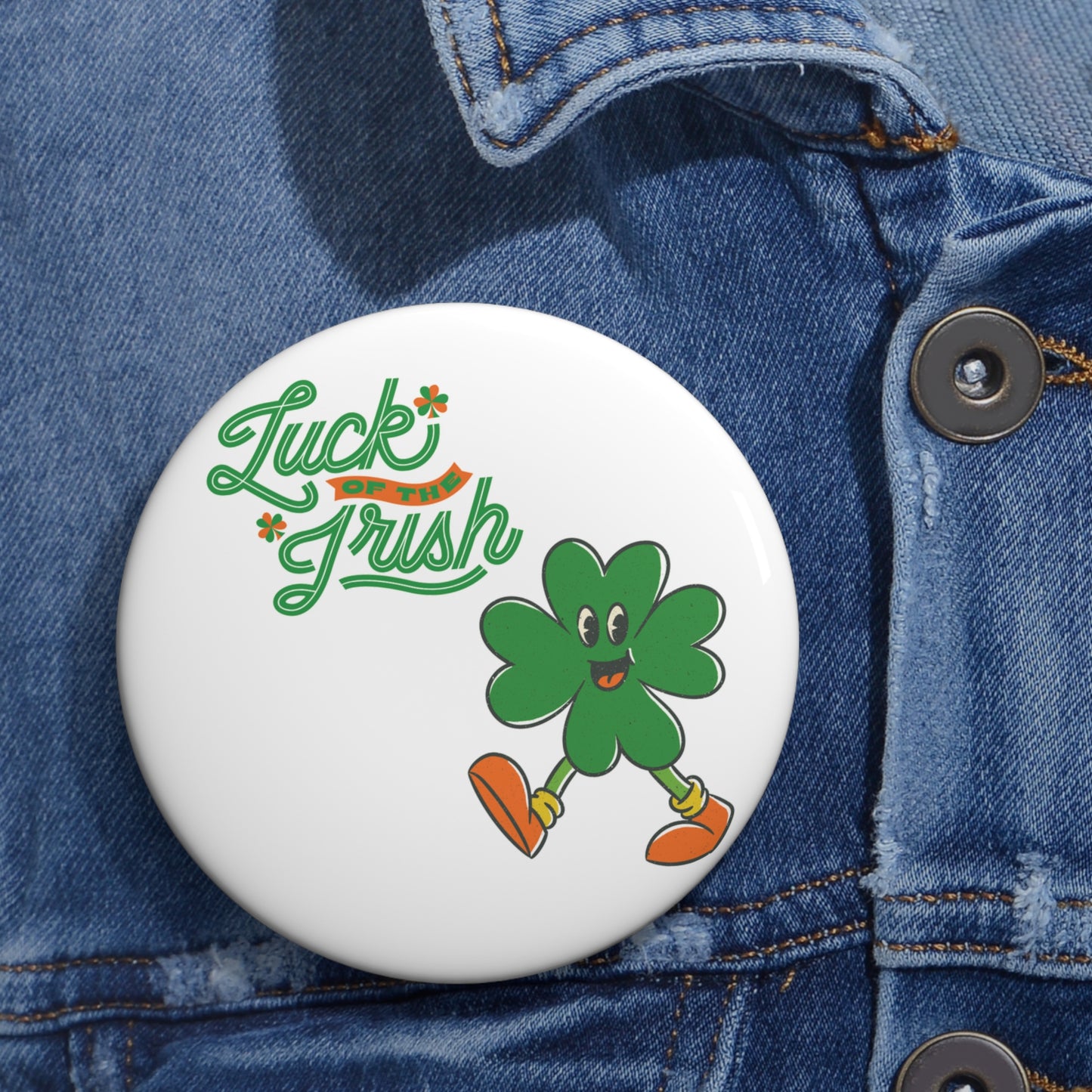 Lucky's "Luck of the Irish" Shamrock Pin Button