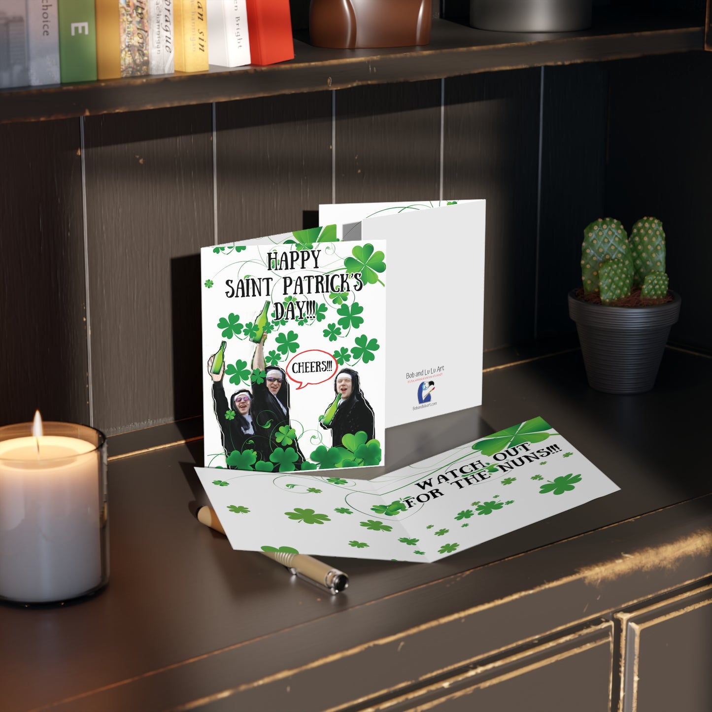 "Party Nuns" Saint Patrick's Day Greeting Cards (8, 16, and 24 pcs)