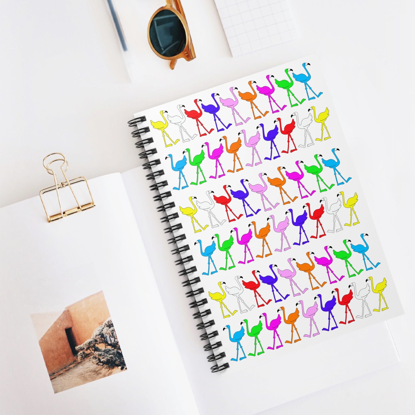The Rainbow Flamingo Club Spiral Notebook - For all Flamingos who love to write!!!