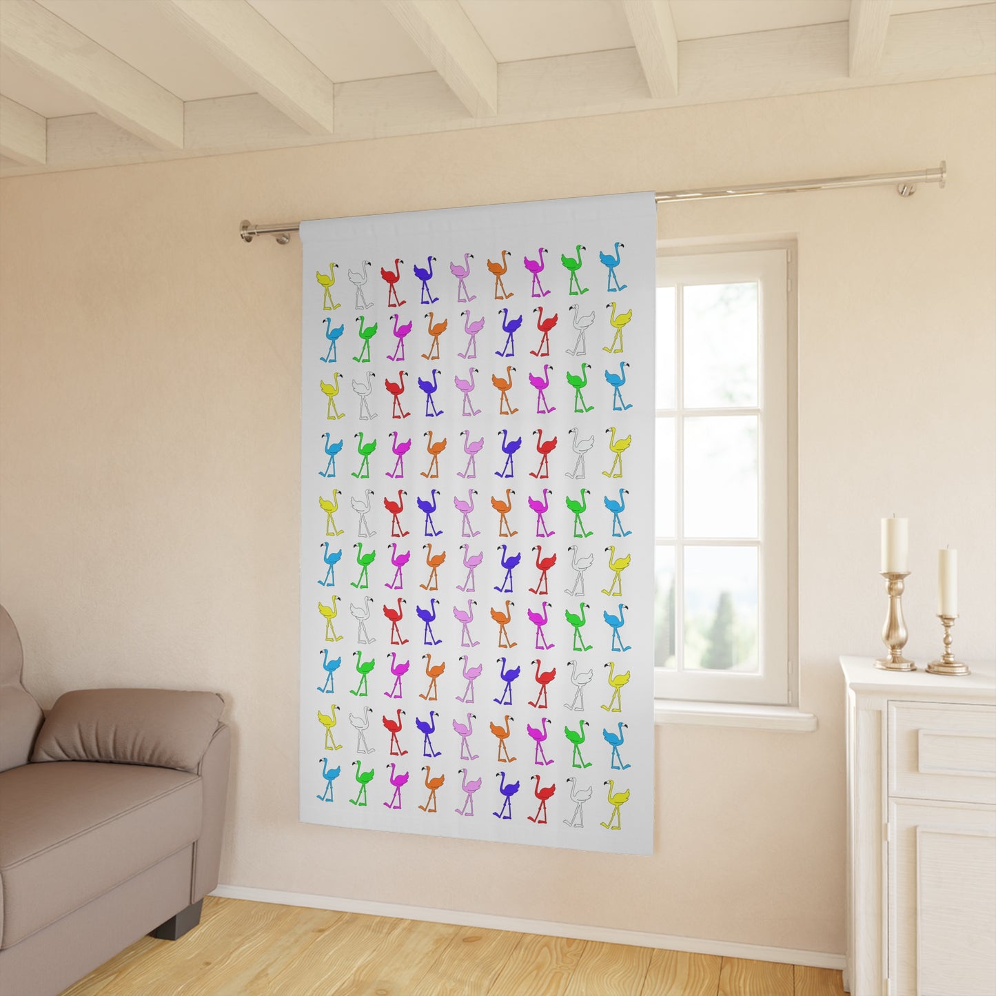 Rainbow Flamingo Club Curtains from Lu Lu