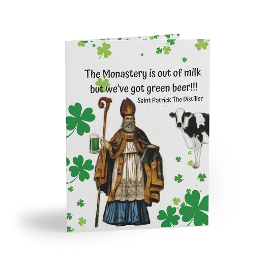 Saint Patrick The Distiller "We've Got Green Beer!!!" Greeting Cards (8, 16, and 24 pcs)