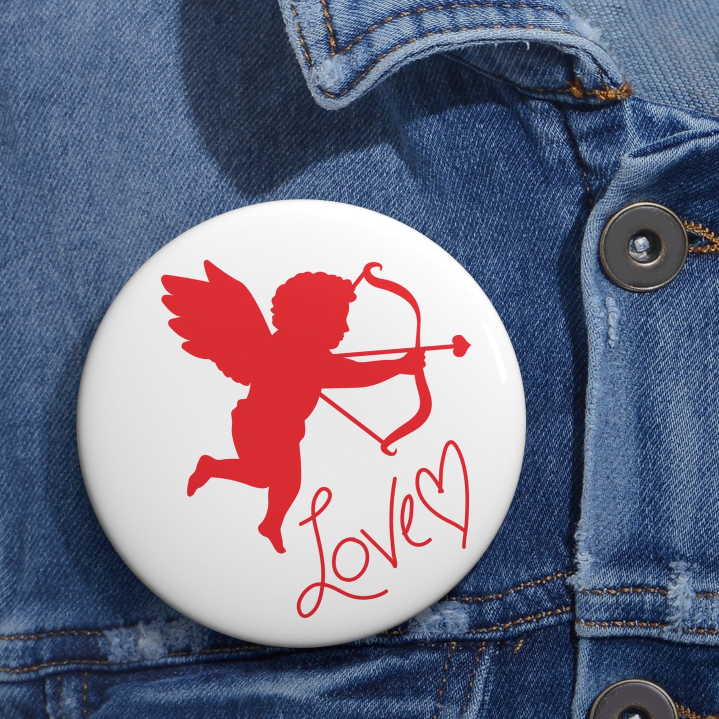 Cupid's Love Valentine Pin Button