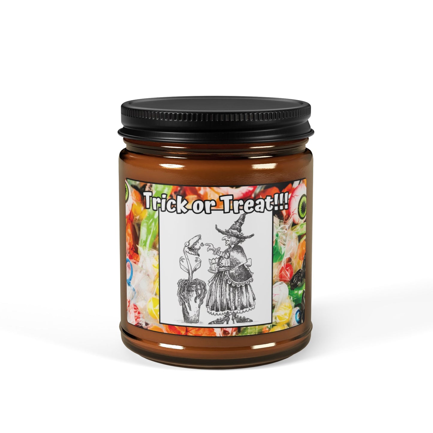 Agnes the Witch and Seymour the Hungry House Plant HAPPY HALLOWEEN Scented 9oz Soy Candle Collection for all Trick-Or-Treaters!!!