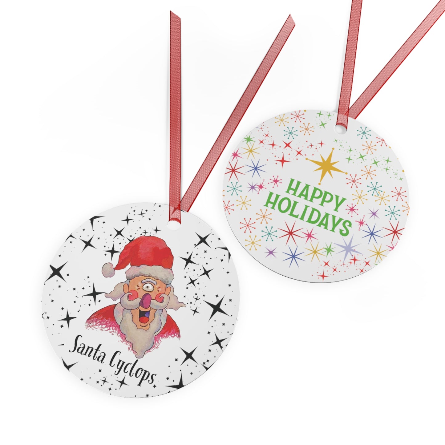 Santa Cyclops Christmas Tree Metal Ornament