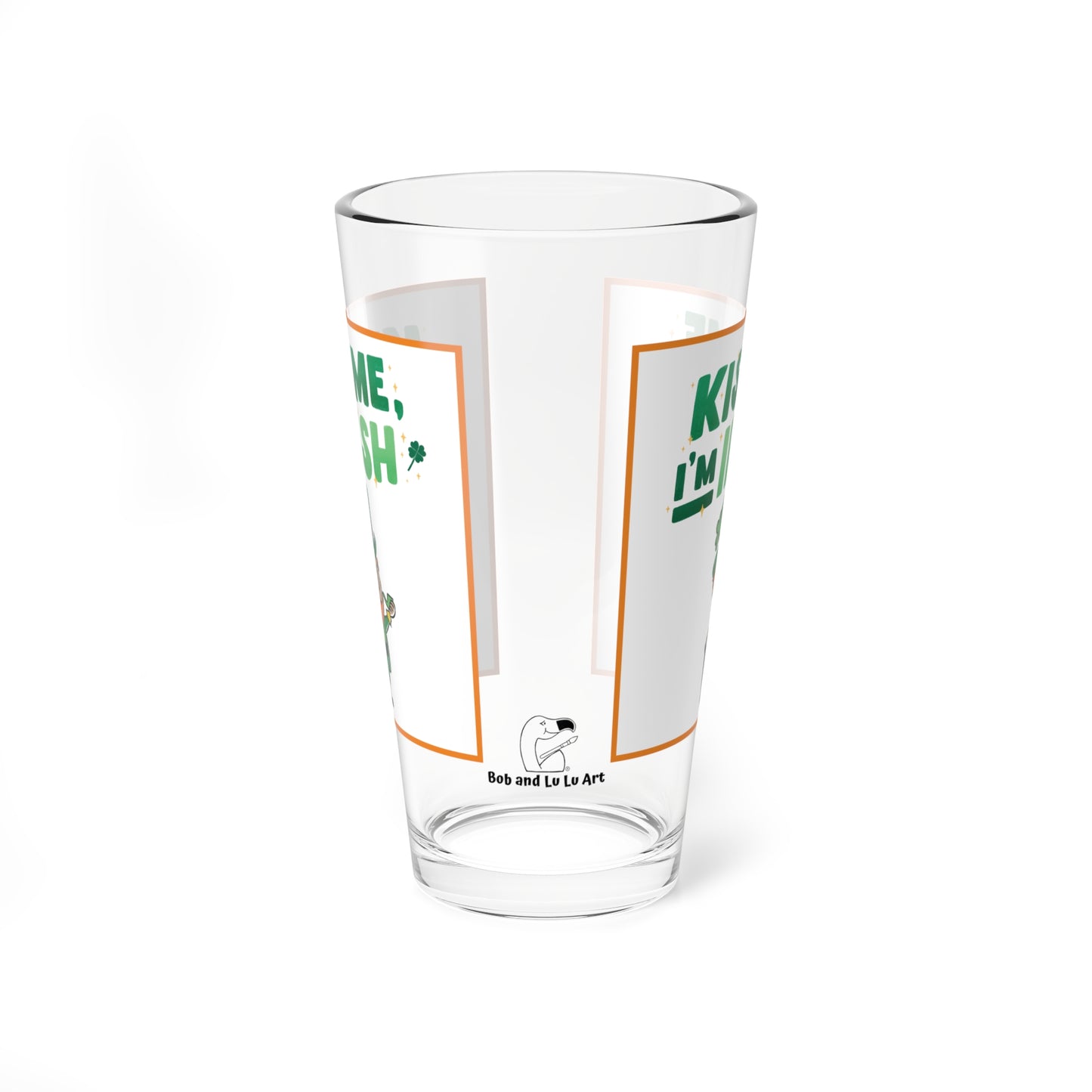 "Kiss Me... I'm Irish!!!" Leprechaun 16oz Glass Cup