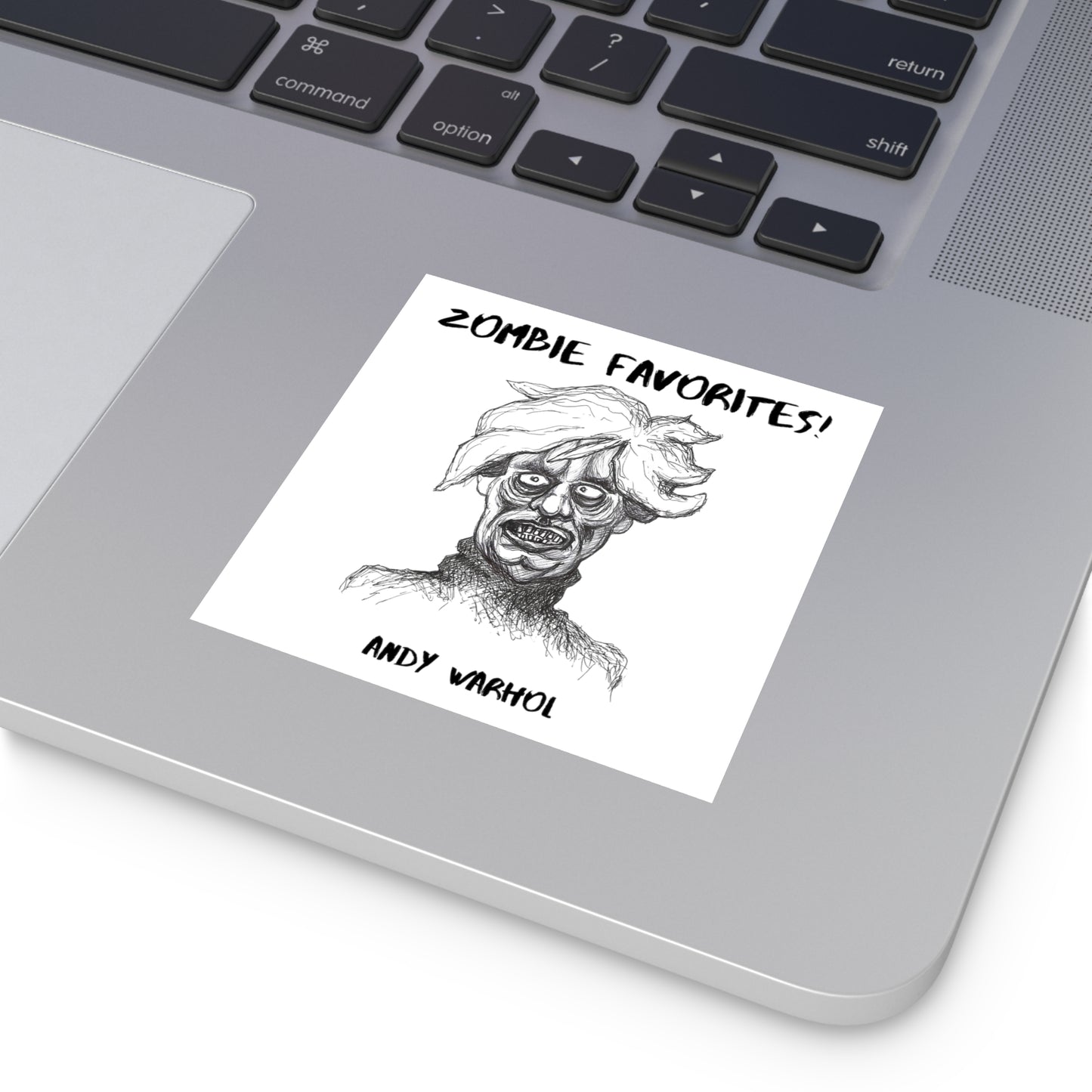 ZOMBIE FAVORITES - ANDY WARHOL Halloween Indoor & Outdoor Square Kiss-Cut Vinyl Sticker