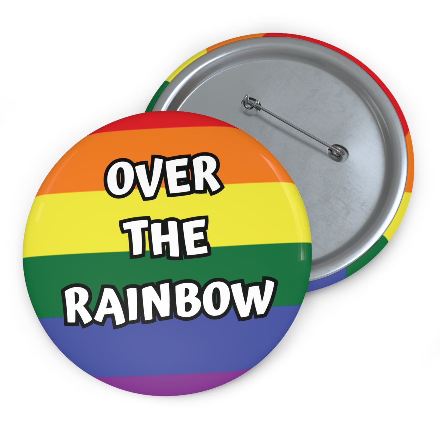 Over The Rainbow Flag Gay Pride Pin Button