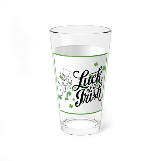 Luck of the Irish Leprechaun 16oz Glass Cup