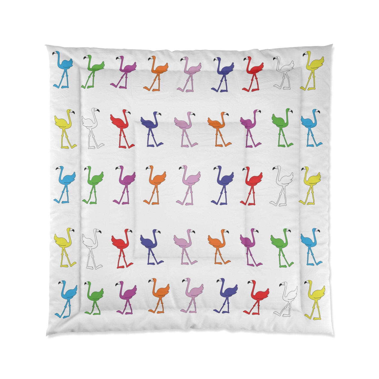 Rainbow Flamingo Club Bed Comforter by Lu Lu