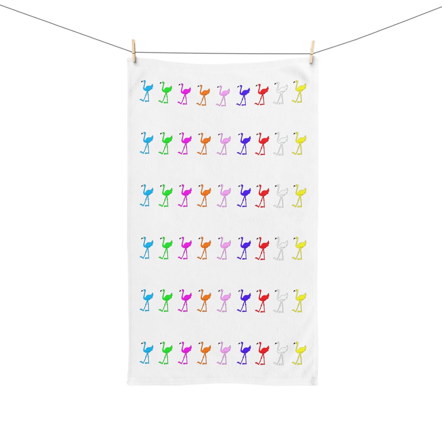 Lu Lu's Rainbow Flamingo Club Hand Towel
