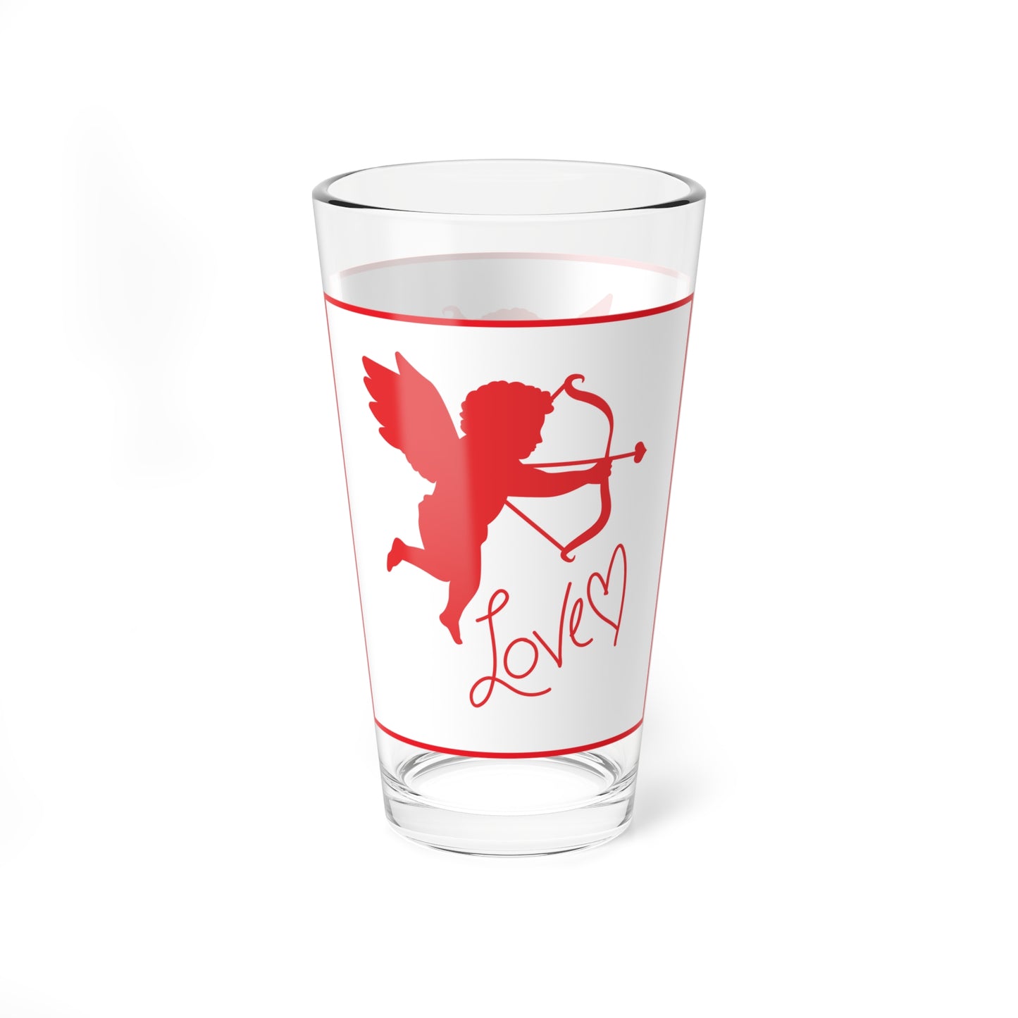 Cupid's Love Valentine 16oz Glass Cup