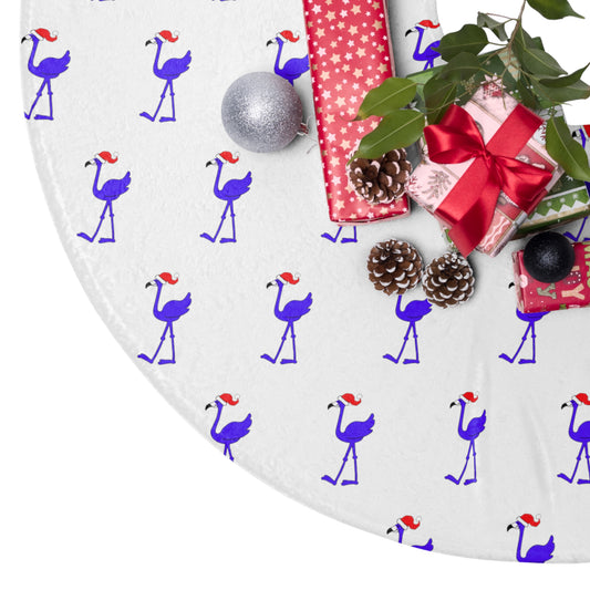 Lu Lu The Blue Flamingo Christmas Tree Skirt