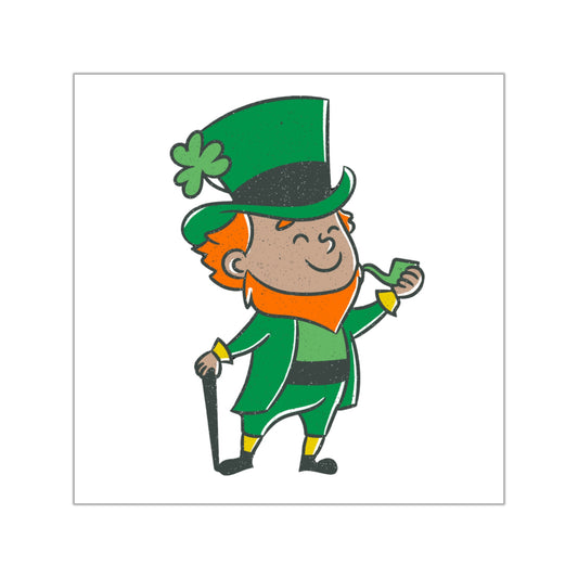 Irish Leprechaun Indoor & Outdoor Square Kiss-Cut Vinyl Sticker