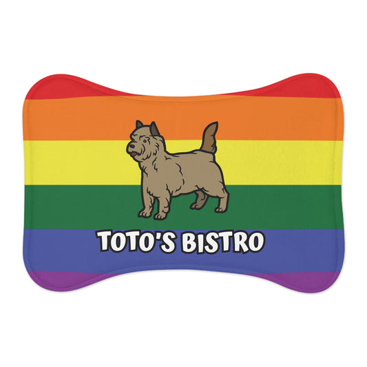 Toto's Rainbow Doggie Bistro Bone-Shaped Feeding Mat