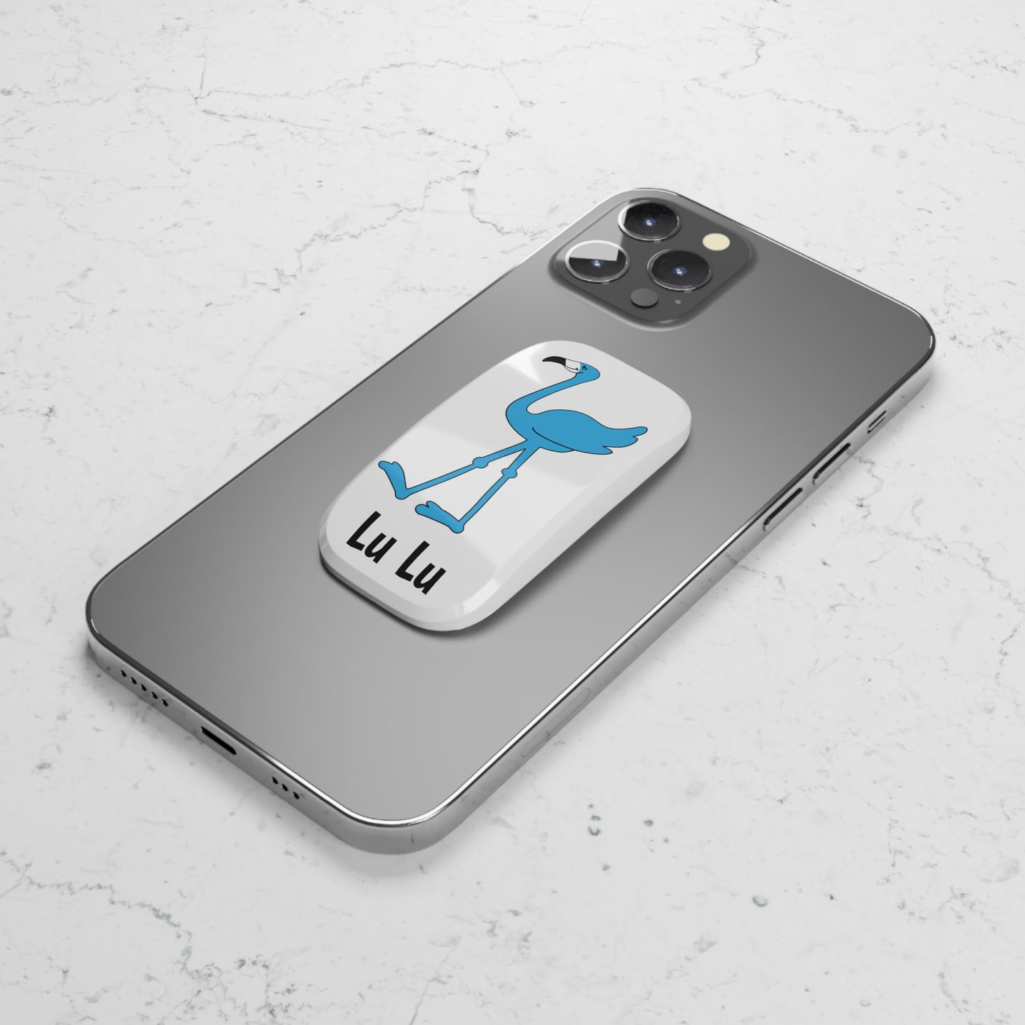 LU LU THE BLUE FLAMINGO Phone Click-On Grip - Celebrate your amazing uniqueness!!!