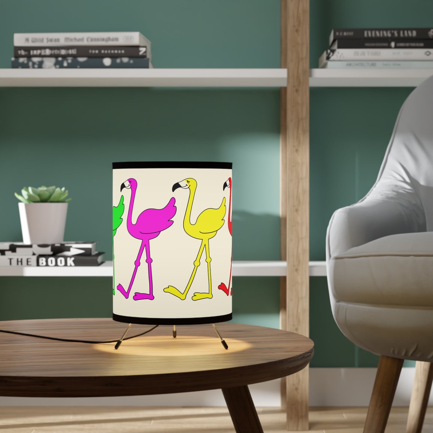 Rainbow Flamingo Club Tripod Lamp by Lu Lu