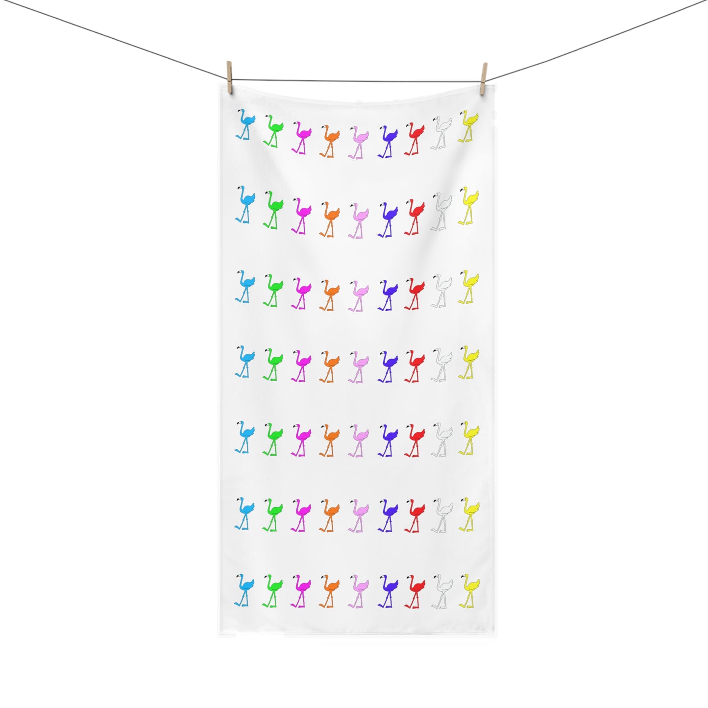Lu Lu's Rainbow Flamingo Club Premium Bath & Beach Towel