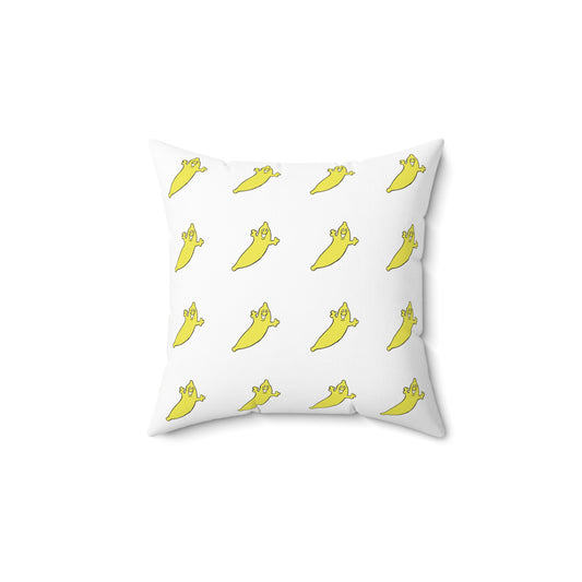 The Dumb Banana's "BANANA" Square Pillow in White - It's such a banana of a pillow and so much more!!!