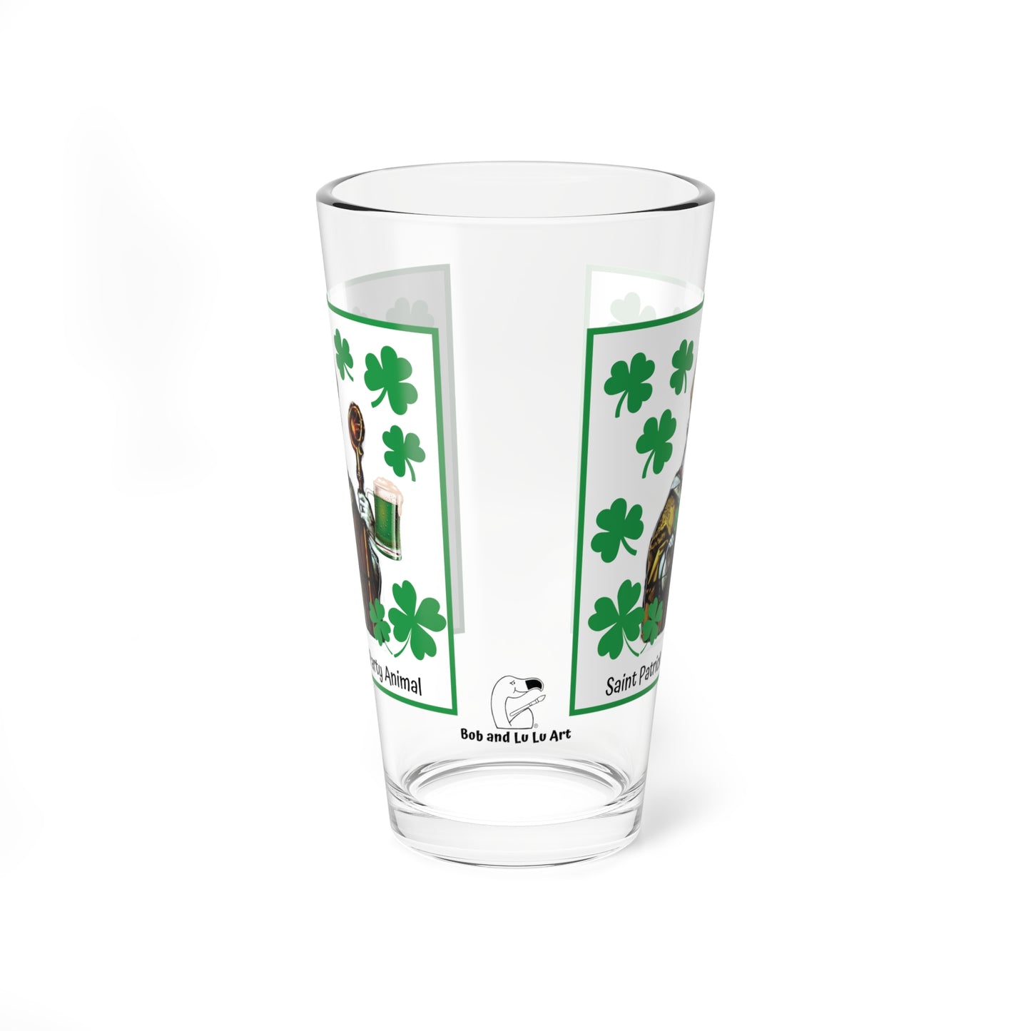 Saint Patrick the Party Animal 16oz Glass Cup