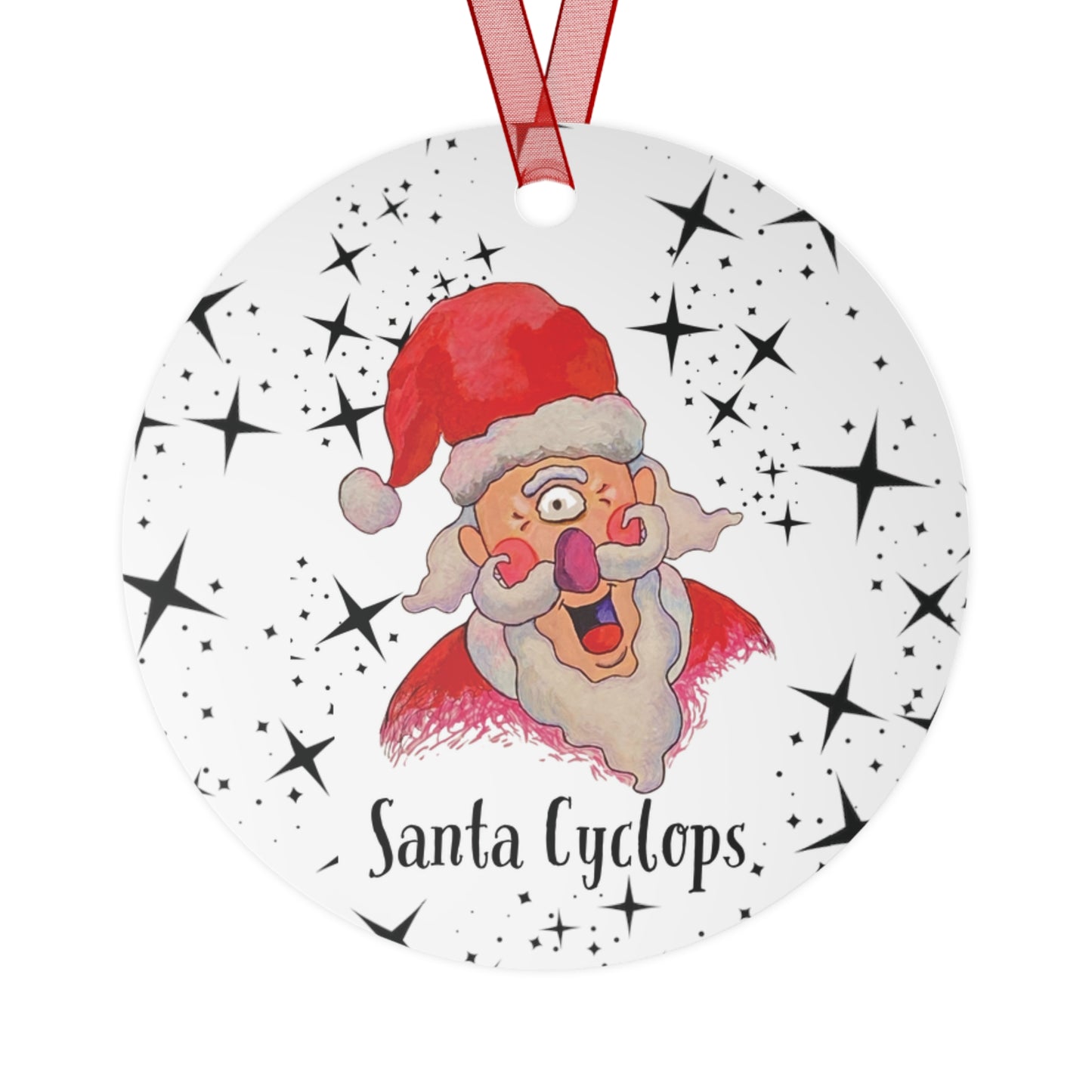 Santa Cyclops Christmas Tree Metal Ornament