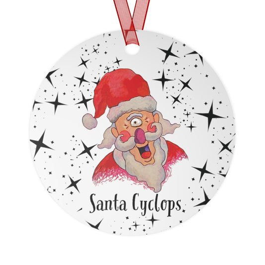 Santa Cyclops Christmas Tree Metal Ornament