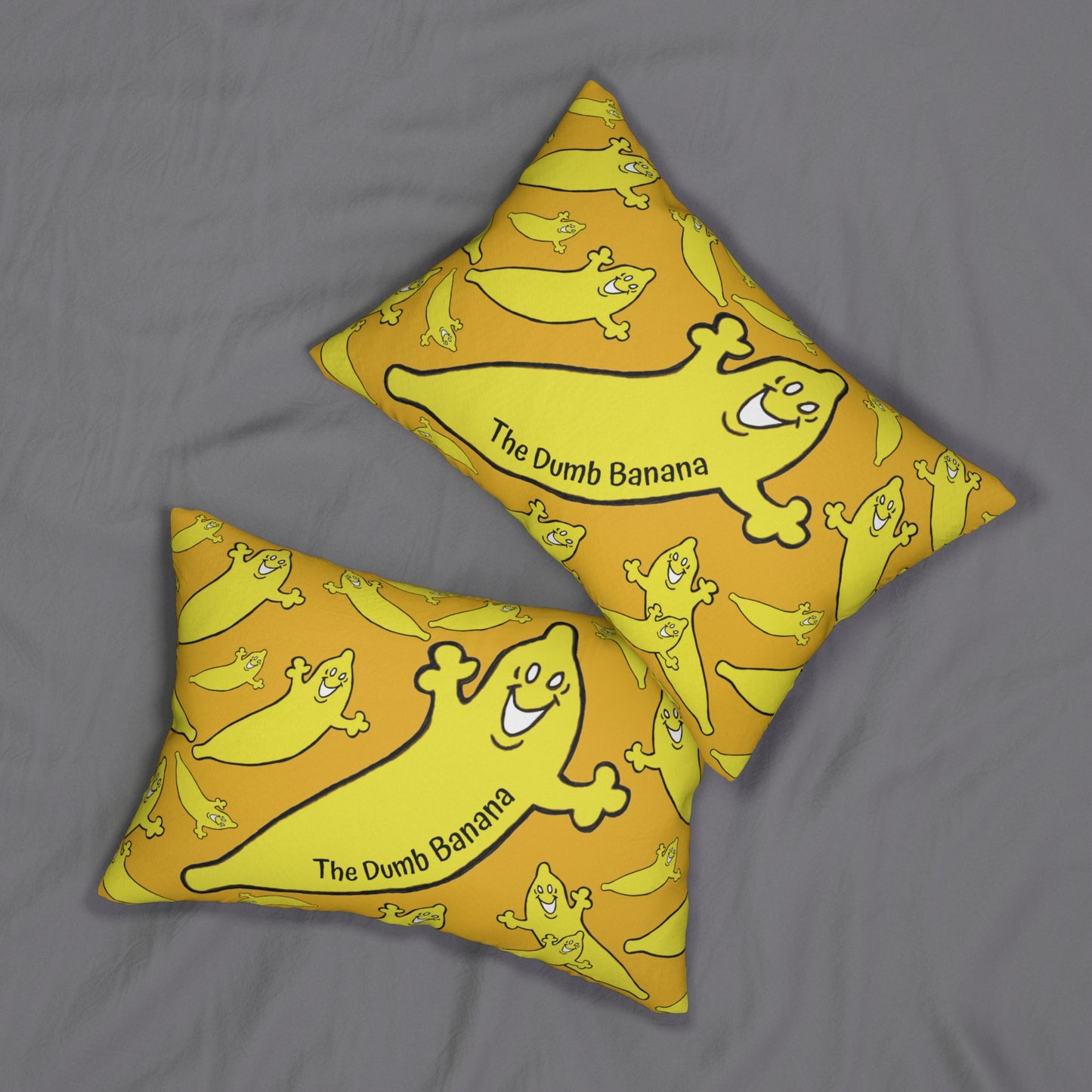 The Dumb Banana Polyester Lumbar Pillow in Yellow - The banana pillow for all backs, including bananas!!!