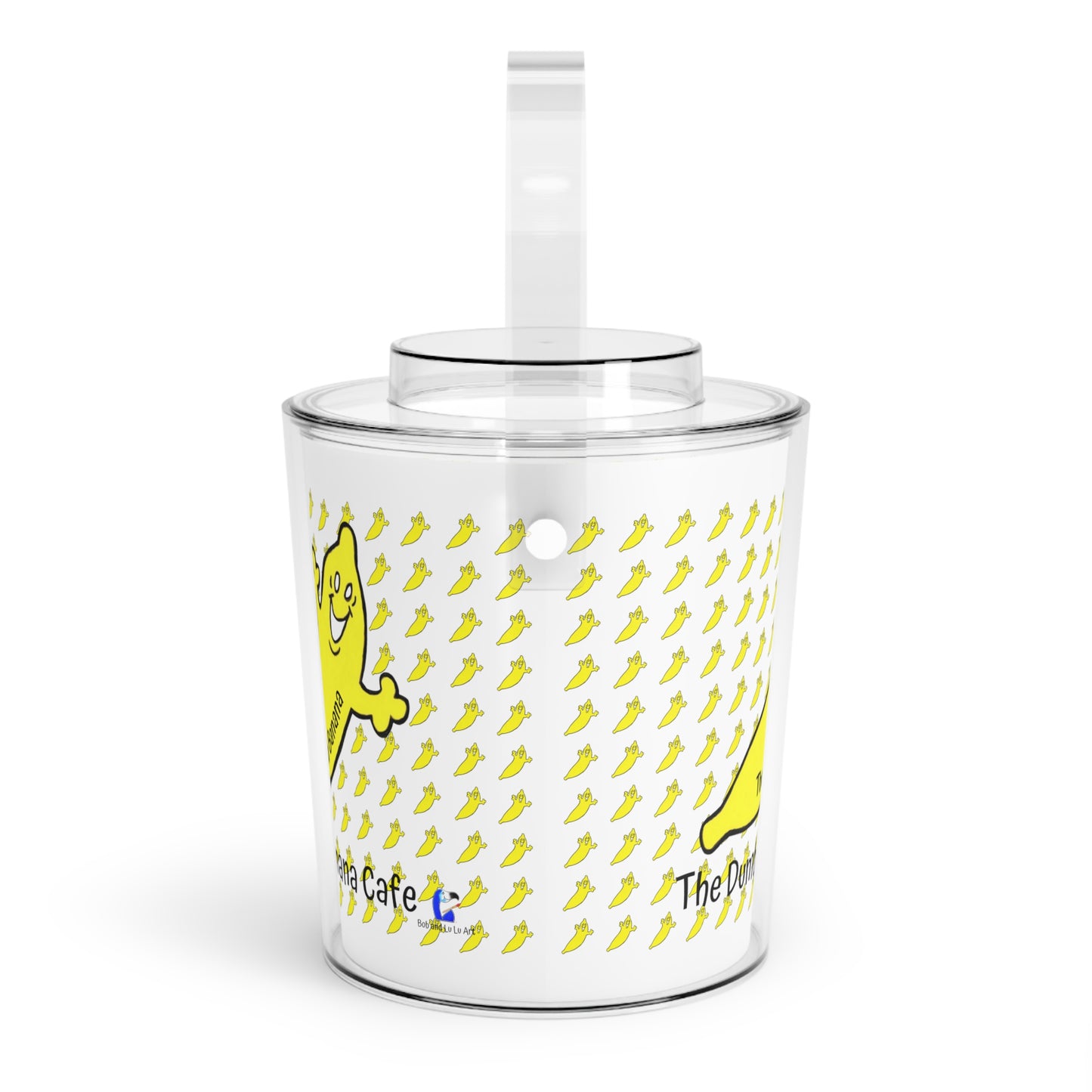 THE DUMB BANANA CAFE Ice Bucket with Tongs by The Dumb Banana