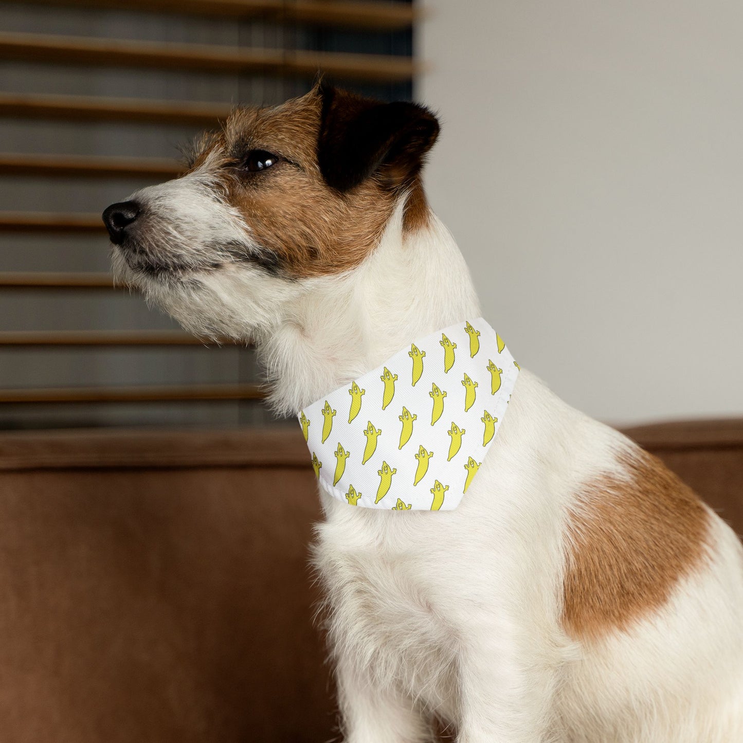 The Dumb Banana's "BANANA" Bandana Pet Collar for small dogs - A banana is a banana is a banana!!!