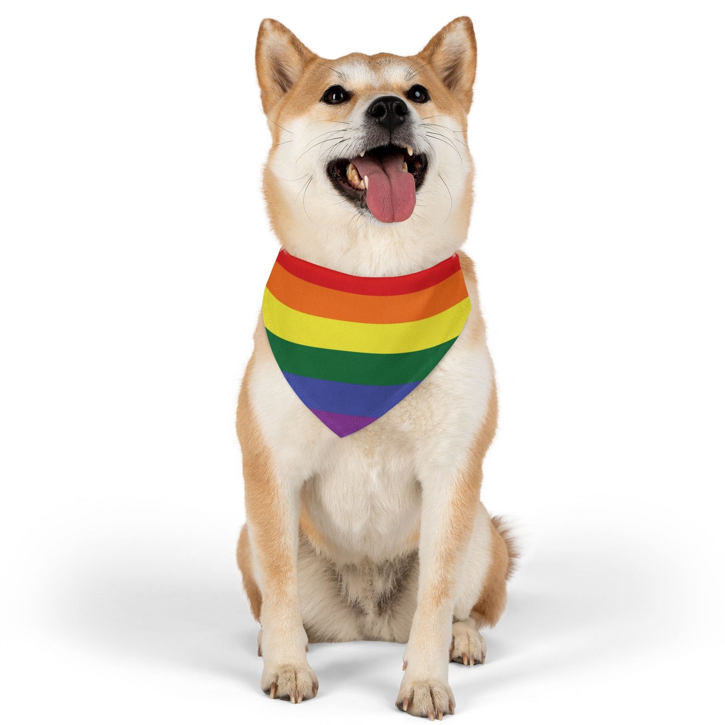 Rainbow Flag Bandana Pet Collar for all dogs who are "loud and proud!!!"